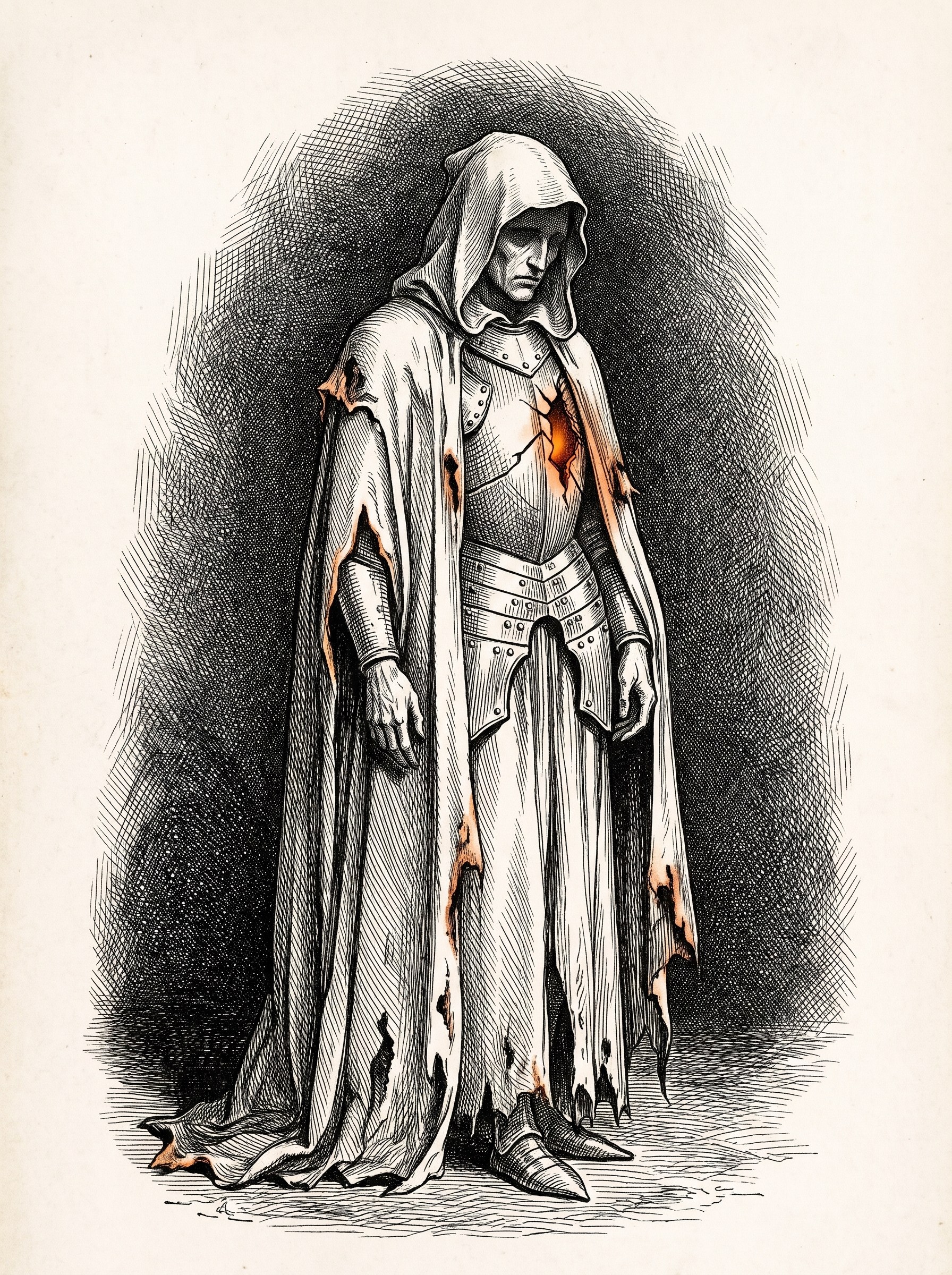 C, a fallen (first take, in white)